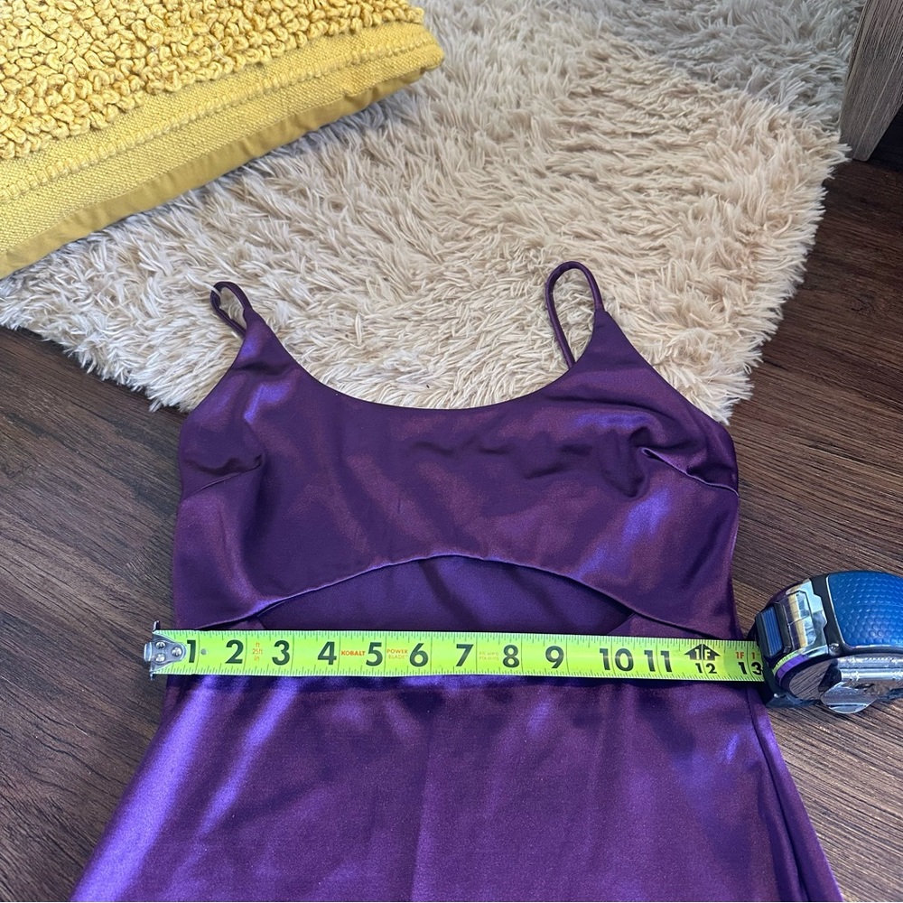 WINDSOR Purple Satin Mini Dress Size M - Picture 7 of 9